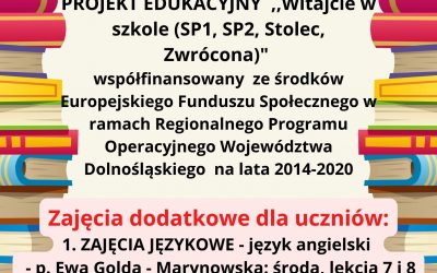 .Projekt edukacyjny ,,Witajcie w szkole (SP1, SP2, Stolec, Zwrócona)” .