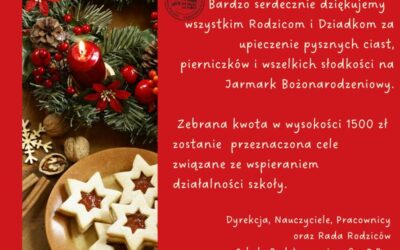 BARDZO SERDECZNIE DZIEKUJEMY ZA UPIECZENIE CIAST NA JARMARK