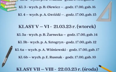ZEBRANIA Z RODZICAMI – MARZEC 2023 R.