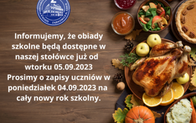 ZAPISY UCZNIÓW NA OBIADY SZKOLNE