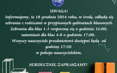 UWAGA! ZEBRANIA Z RODZICAMI