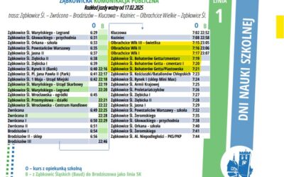 UWAGA! ZMIANA ROZKŁADU JAZDY AUTOBUSÓW SZKOLNYCH