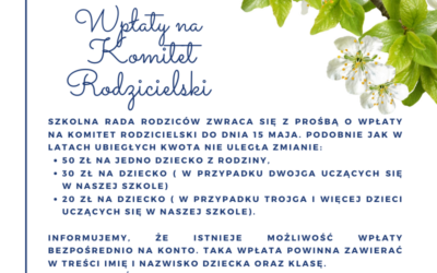 WPŁATY NA KOMITET RODZICIELSKI – kwiecień 2025