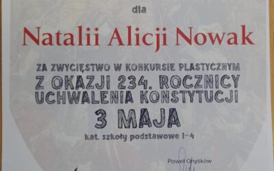 NATALIA ALICJA NOWAK ZWYCIĘŻYŁA W KONKURSIE PLASTYCZNYM – maj 2025