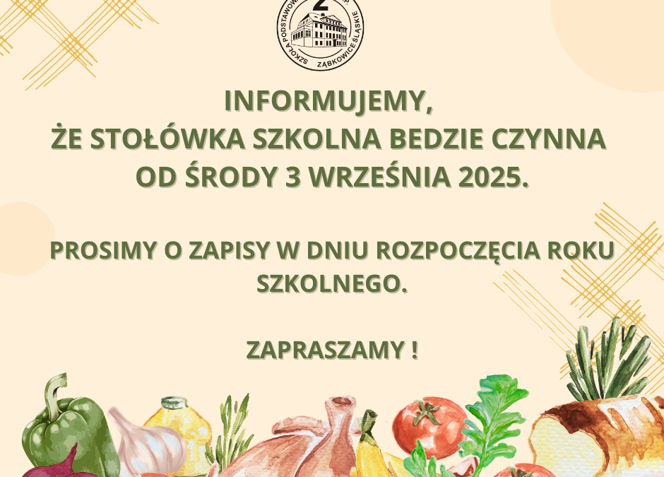 OBIADY W NOWYM ROKU SZKOLNYM – wrzesień 2025