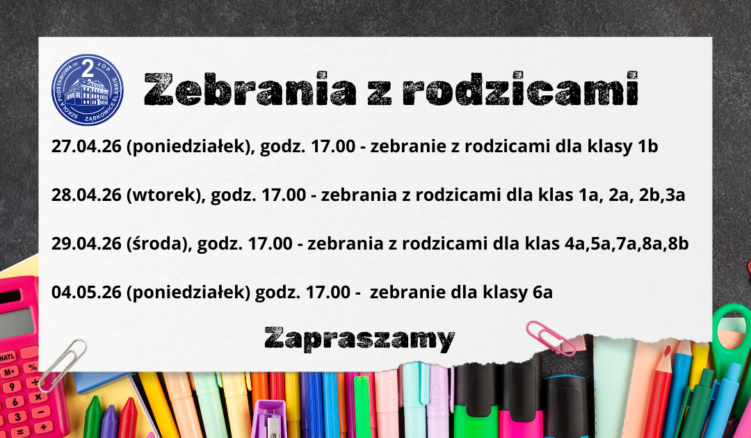 ZEBRANIA Z RODZICAMI – kwiecień 2026